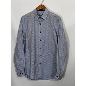 Tasso Elba Men's Long Sleeve Button Up Dress Shirt size M Pre-Owned w/stain.